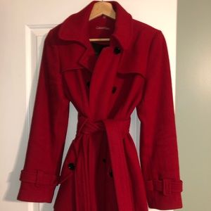 EUC Calvin Klein red wool coat size M